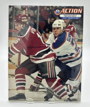 Action Edmonton Oilers Offcial Program January 24 1986 VS. Devils